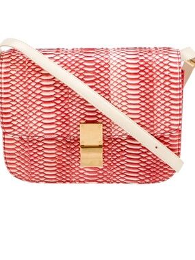 Celine Snakeskin Medium Classic Box Flap